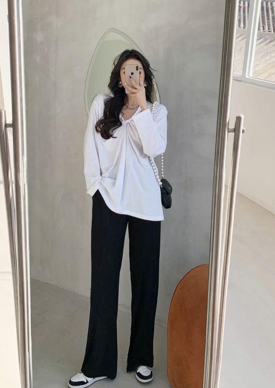 [Xi Xi] Korean wide leg versatile slim casual pants 9503# hyy