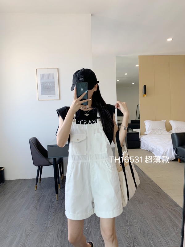 [T.H] Korean version of small fresh and simple denim suspenders 16531# LJF