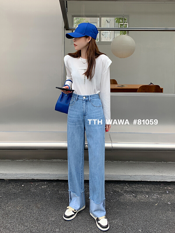 goods in stock! New year in early spring! [Wawa] Korean loose and slim casual jeans 81059# XYJ