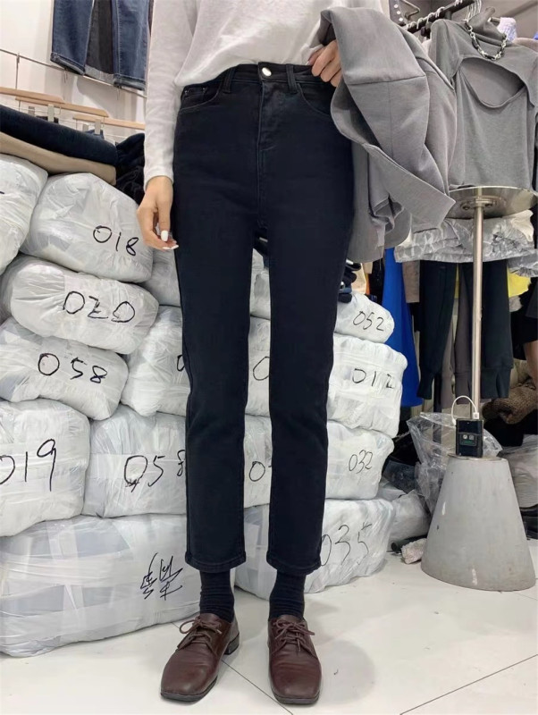 Early spring new! [M8 denim] Korean casual clean straight jeans 8166# LSL