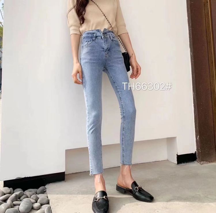 [T.H] high waist and small feet versatile jeans 66302# LJF
