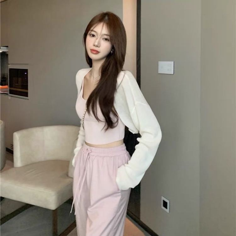 [f · P] versatile clean color long sleeve knit cardigan 1863# HBx