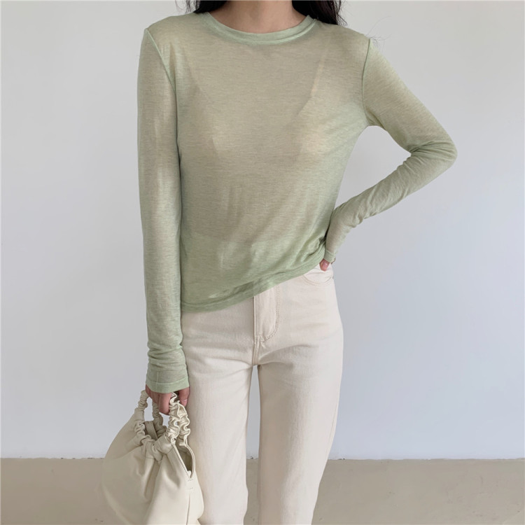 [T.G] clean multi-color versatile simple bottomed shirt (without inner matching) 11108# cqw