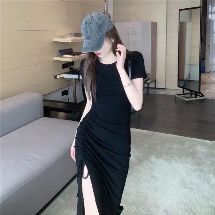 [Hb] Korean slim split dress 8056# PCZ