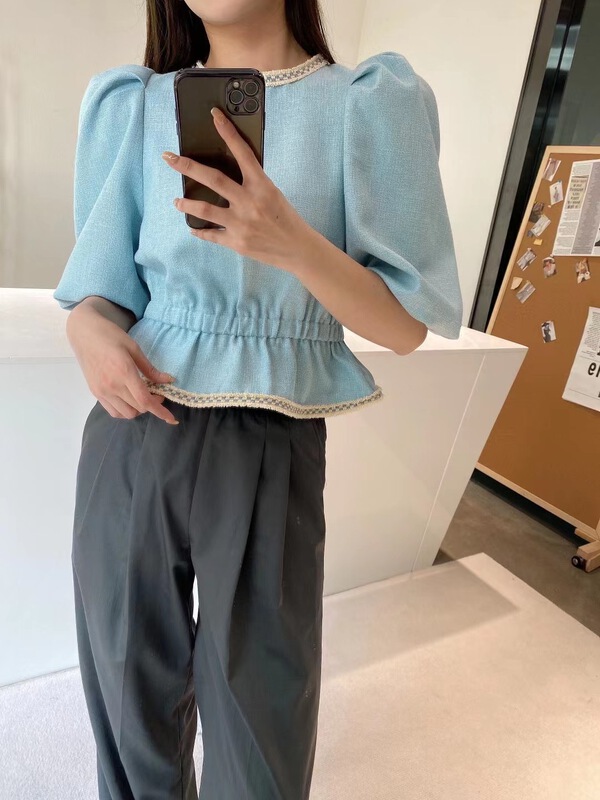 goods in stock! New year in early spring! [modern 197] Korean version slim and versatile small shirt 5393# zyh
