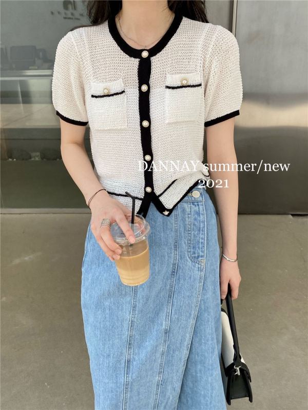 初夏新款!【LMK】小香風淑女氣質百搭針織開衫  1299#  HJY
