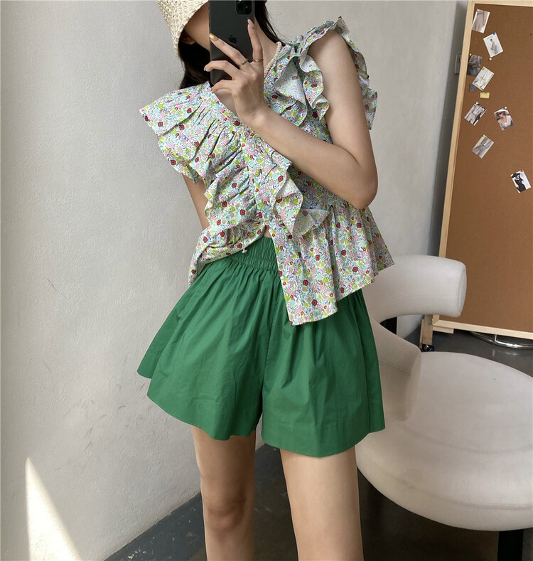 [modern 197] flowers look thin and versatile small shirt 5508# zyh