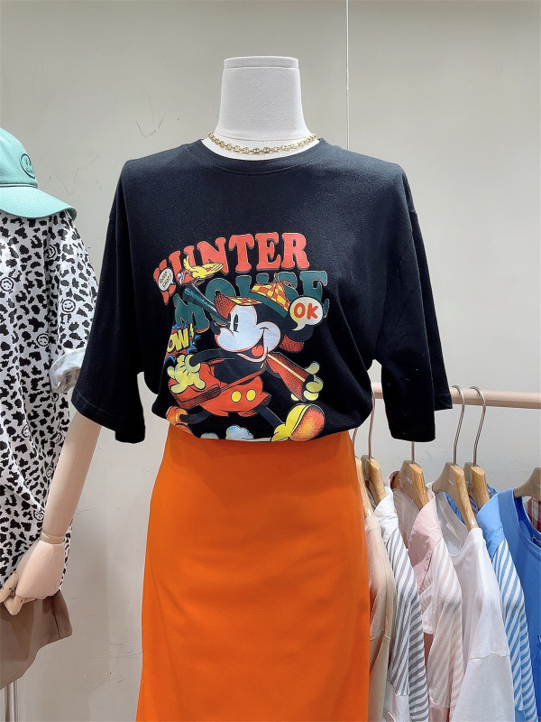 Original price 47.37! [hm.makai] loose cartoon printed Casual Short Sleeve T-shirt (excluding necklace) 2339# HJK