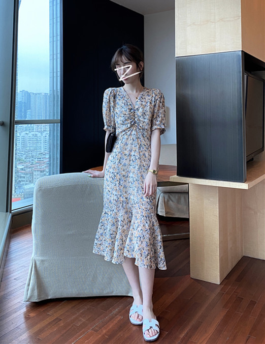 goods in stock! [uone] broken flower style Korean dress 79881# LSL