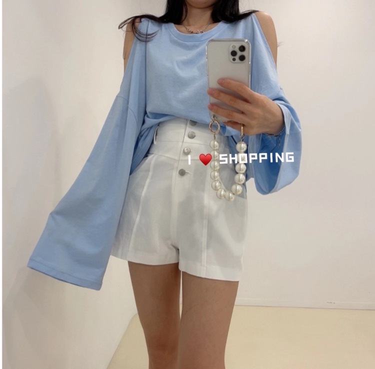 Original price 51.88! [HL] fashion breasted high waist casual shorts 9102# WTT