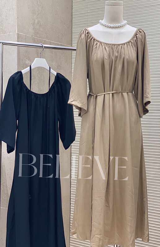 [believe] loose and versatile fashion dress (with waist rope) bl8622# cqw