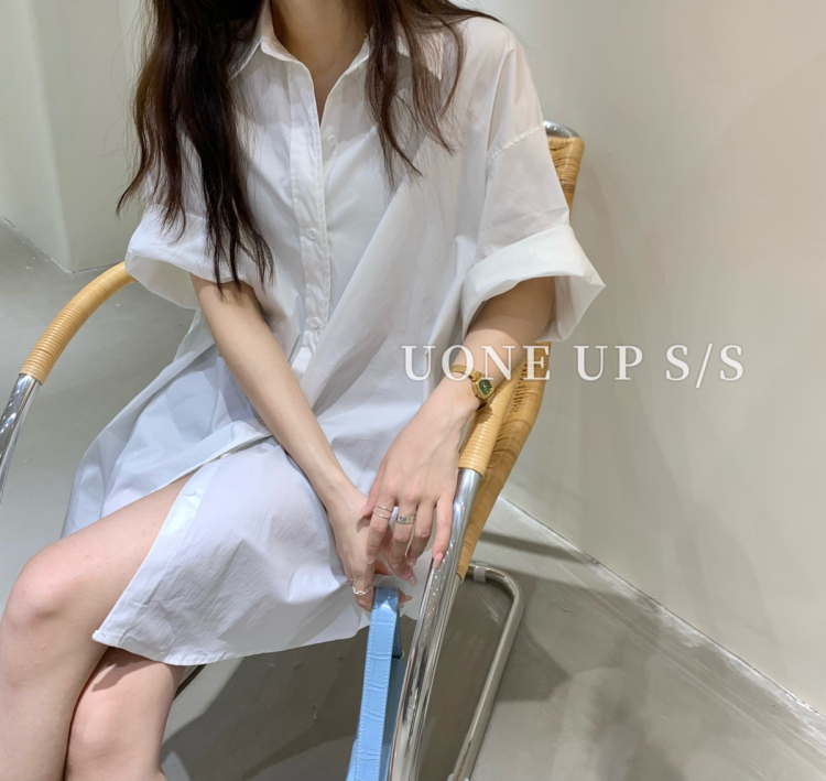 Original price 89.11! [uone] simple and versatile short sleeve shirt 97452# LSL
