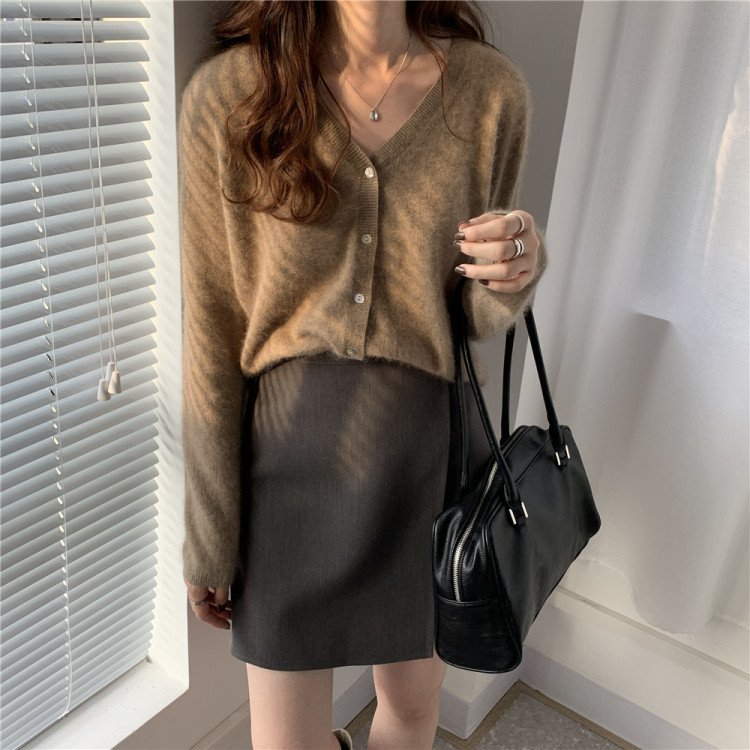 Original price 71.77! [T.G] simple and versatile featured beveled skirt 12705# cqw