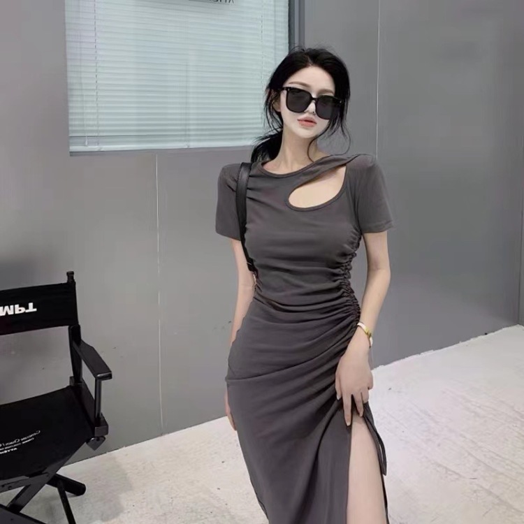 [Hb] sexy hollow out split dress 8072# QJY