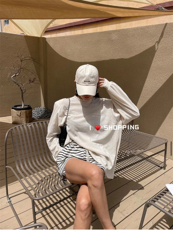 Original price 54.64! [HL] round neck simple shoulder pad sunscreen shirt (excluding skirt) 9152# WTT
