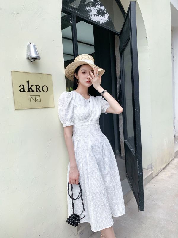[DS] round neck simple dress a6034# CJJ