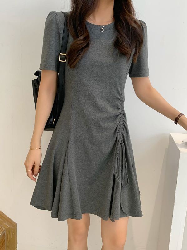 [victory.2] fishtail drawstring round neck dress 6101\jhy