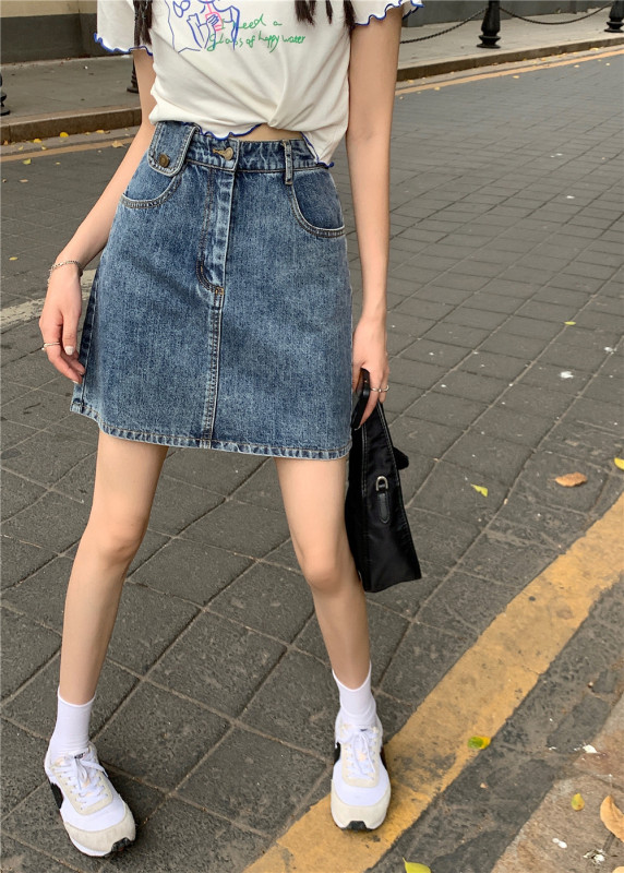 [free Valley] Han Fan Hip Wrap denim skirt 9032# LJF