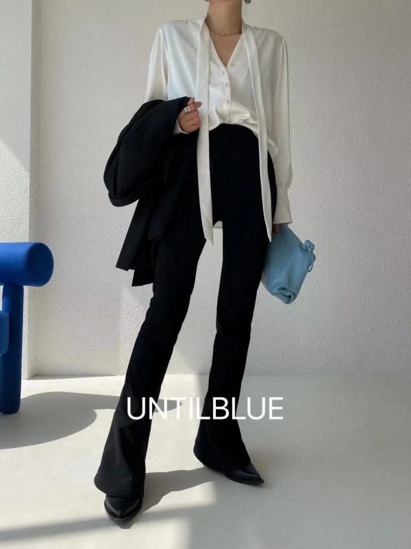 [until blue] premium stitching lace up shirt 20520# jhy