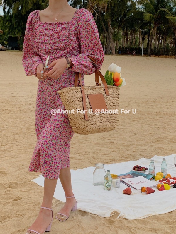 goods in stock! New style in early spring [about for u] lady temperament broken flower slim dress 98009# jhy