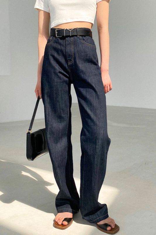 [until blue] High Waist Wide Leg versatile jeans 21j02# jhy