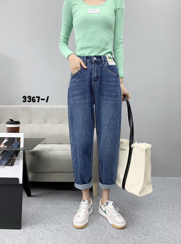 New in early autumn! [Mina] elastic senior washing daddy jeans 3367-1# LJF