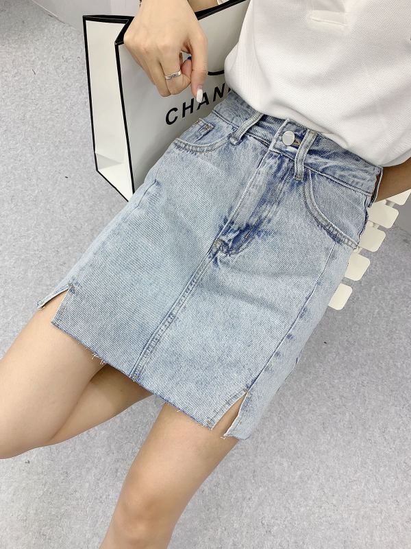 New in early summer! [Mina] high waist and thin denim skirt pants 6130# LJF