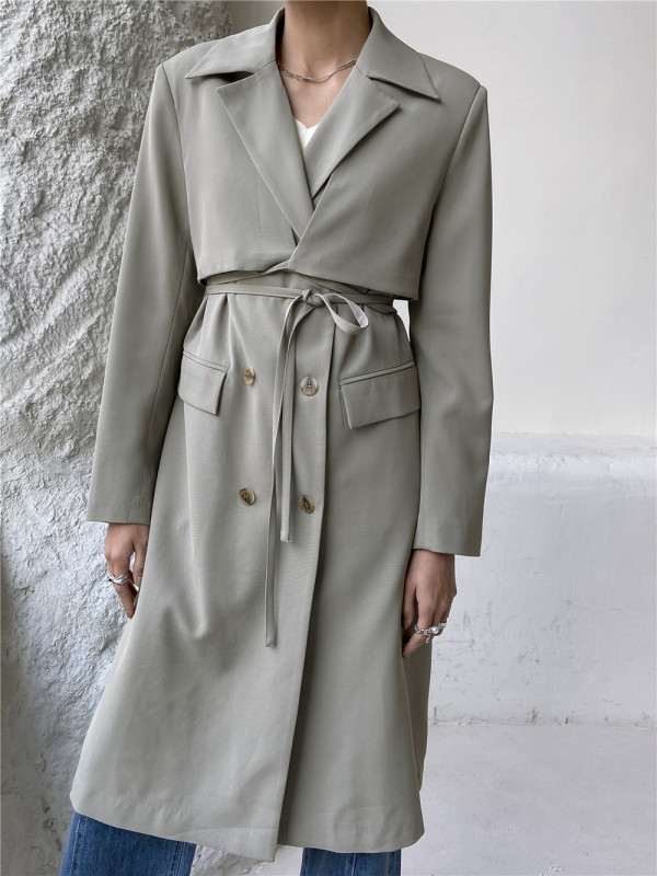 Early spring new! [TTS] Korean loose Lapel versatile windbreaker mnc191# fcq