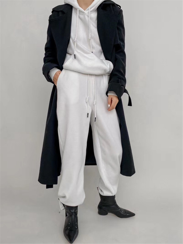 [until blue] elastic waist Plush sports casual pants 20486-1# YY