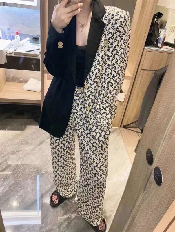 Original price 156.79! [Yu Han] fashion trend stitched loose fitting suit (without necklace) 8671# GYJ