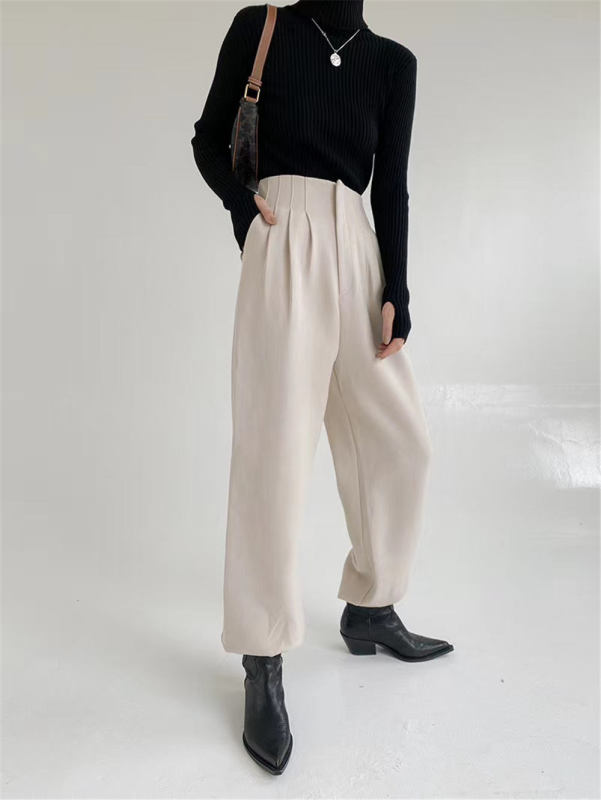 Exclusive benefits are limited to 26.27 days!!! [until blue] simple, fashionable and textured floor dragging casual pants 20548# YY