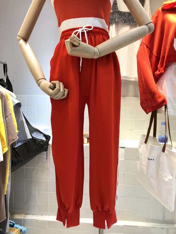 [bee Street] casual drawstring side bar sweatpants 9090# zjlr