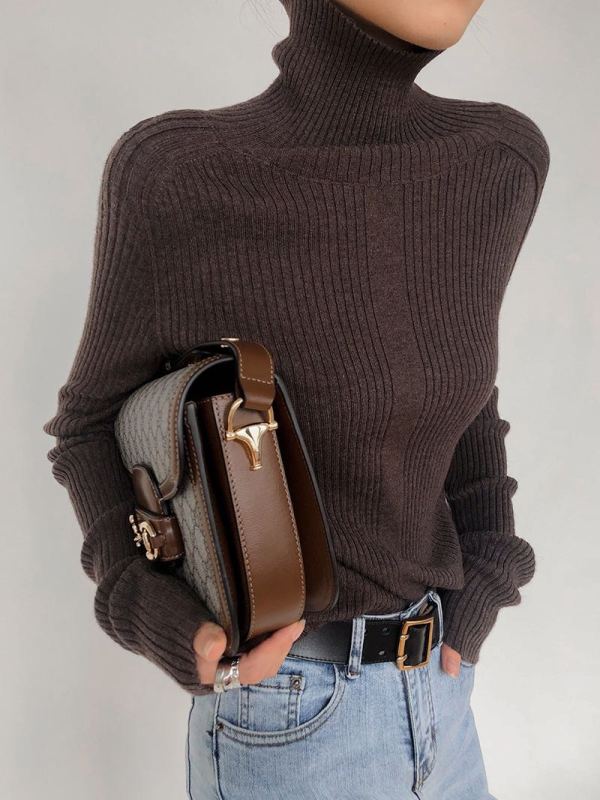 Exclusive benefits are limited to 26.27 days!!! [until blue] pit stripe high neck clean color bottoming shirt (actual content 30% wool) 20m21# YY