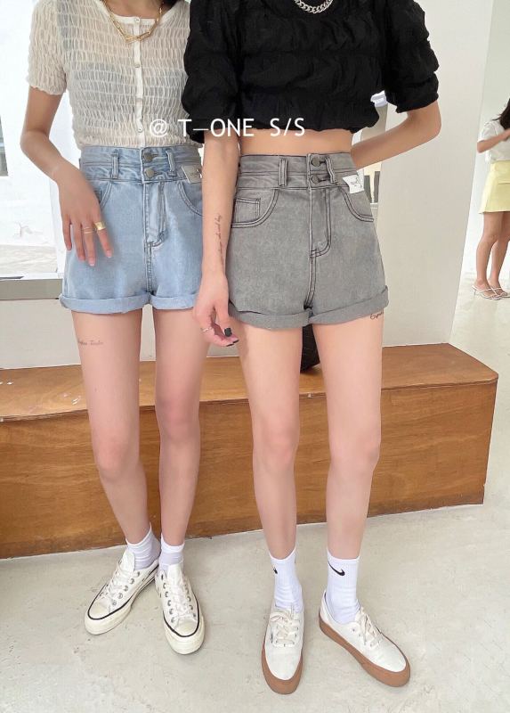Original price 73.72! New in early summer! [t one] Korean style versatile high waist denim shorts 8692# LSL