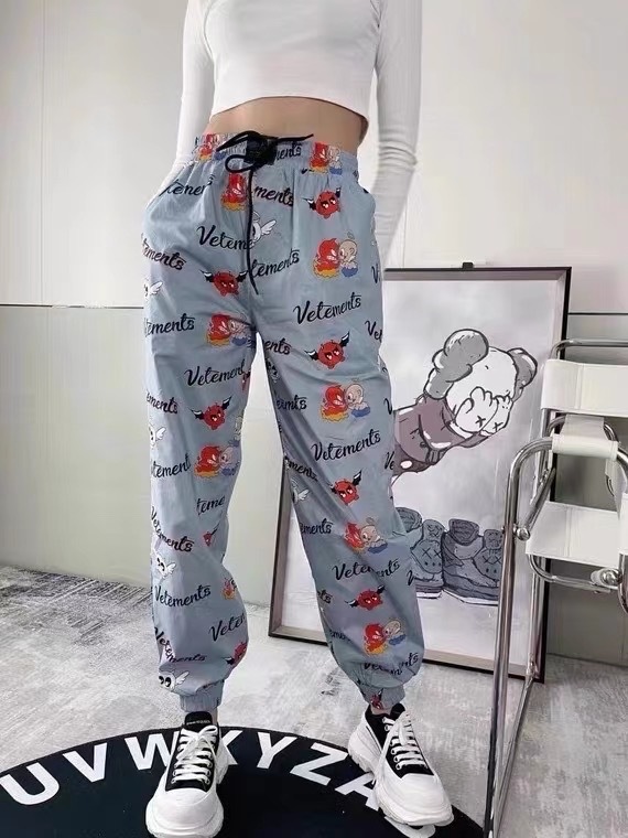 Original price 89.11! [Yu Han] personalized cartoon printing elastic waist versatile casual pants 8672# zyh