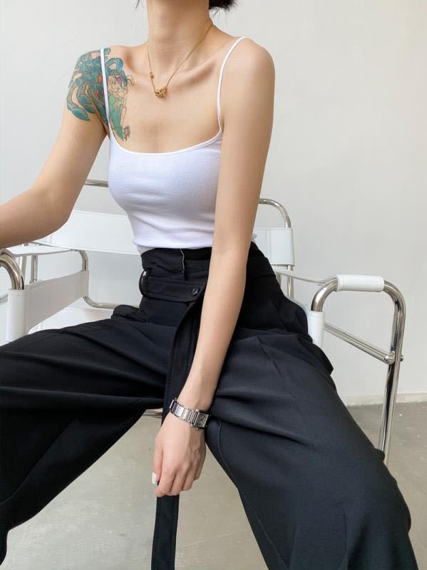 [until blue] fashionable and simple flat mouth close knit suspender vest 20182# jhy
