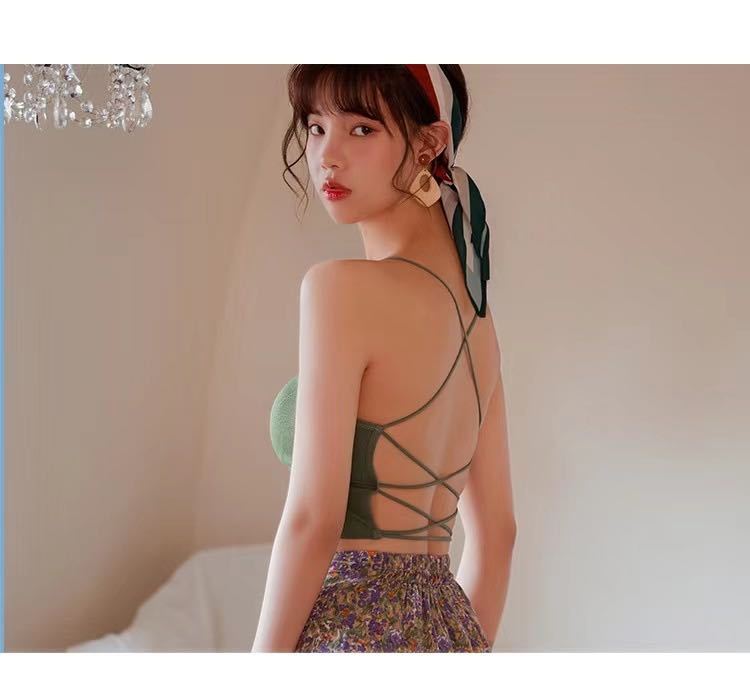 [Yaya] Korean versatile open back cross beautiful back underwear (with detachable BRA) 6635# xdn