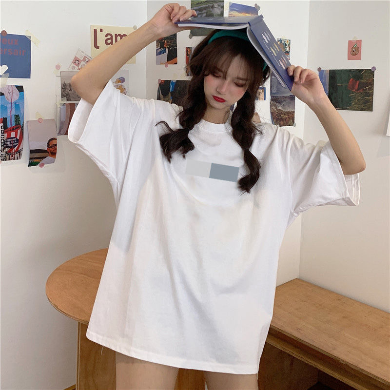 100% cotton short sleeve T-shirt female 2022 summer new Korean loose Harajuku students Joker simple coat ins tide