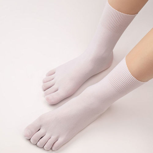 3/5 pairs of summer ultra-thin breathable men and women with five-finger stockings in stockings stocking deodorant sweat-absorbent toe socks solid color