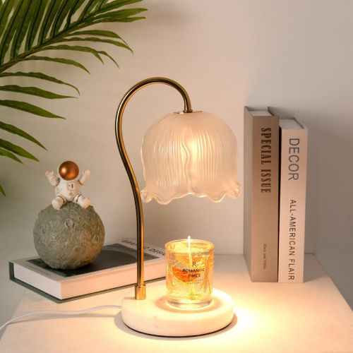 Melting wax lamp Fauvism lily of the valley aromatherapy melting wax lamp marble melting candle lamp light luxury glass nightlight atmosphere table lamp