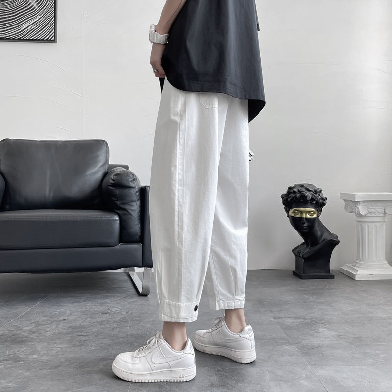 Spring and summer sports casual pants men's loose Harlan leggings Korean version of ruffian handsome Joker cotton linen lantern pants tide
