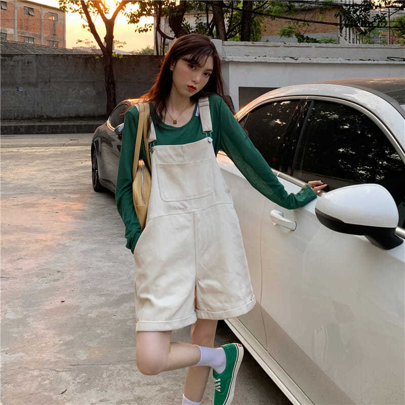 Backband pants summer 2022 new Korean version of retro students loose leisure age reduction Joker wide leg shorts ins