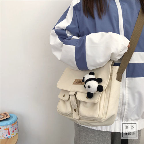 Japanese Harajuku wind work suit messenger bag female Korean ins retro student canvas bag Art College style postman bag