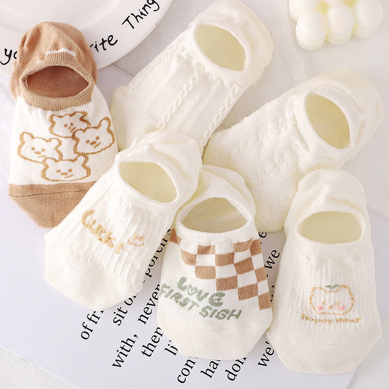 White women's boat socks ins trendy versatile socks children's summer thin style breathable with invisible socks Cute Japanese