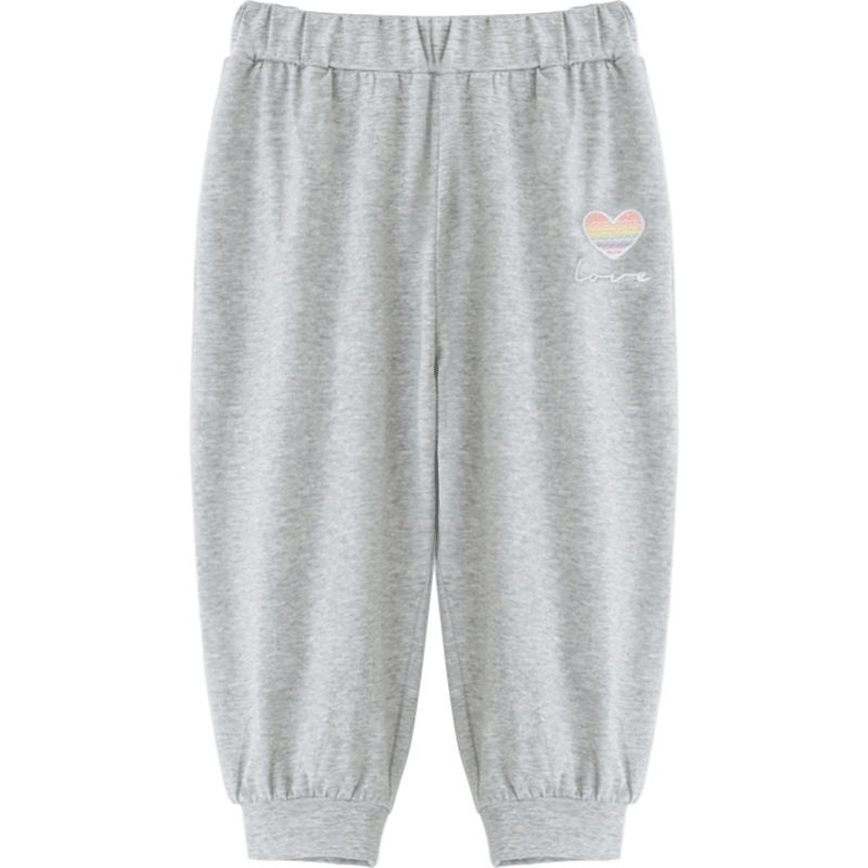 Girls' Capris summer thin 2022 loose fitting sports bottoming pants pure cotton