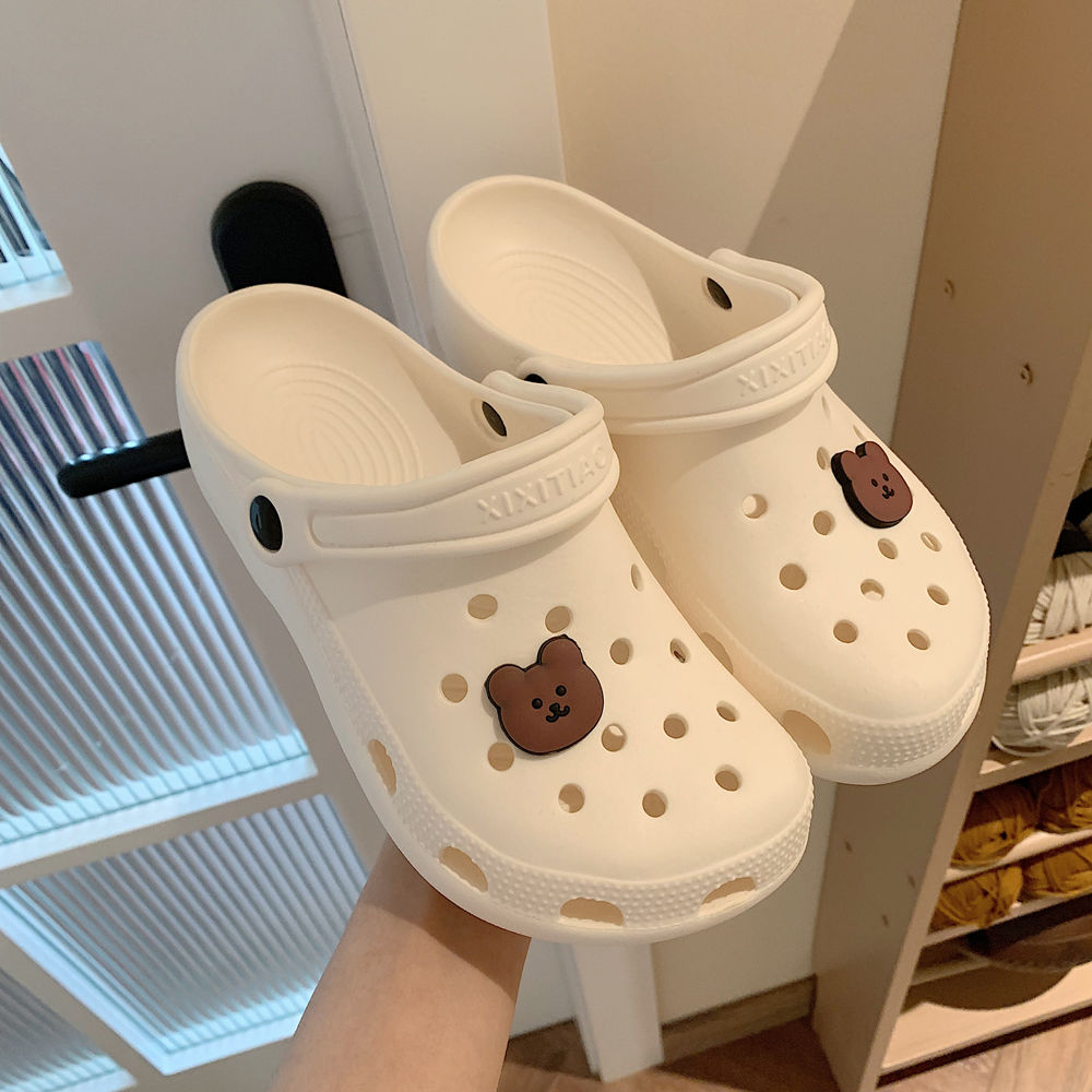 Dongdong shoes women's ins tide non slip cute girl's pericardial head beach sandals summer nurse shoes