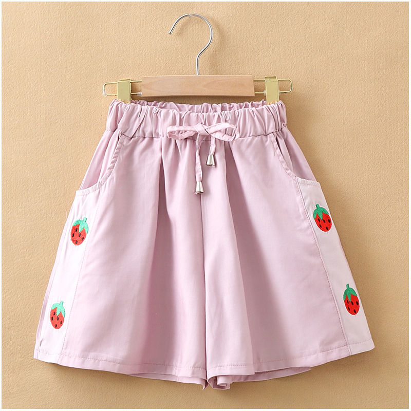 Children's Shorts Girls' skirt pants summer loose wear 2022 popular middle and large children's foreign style versatile pants skirt beach pants
