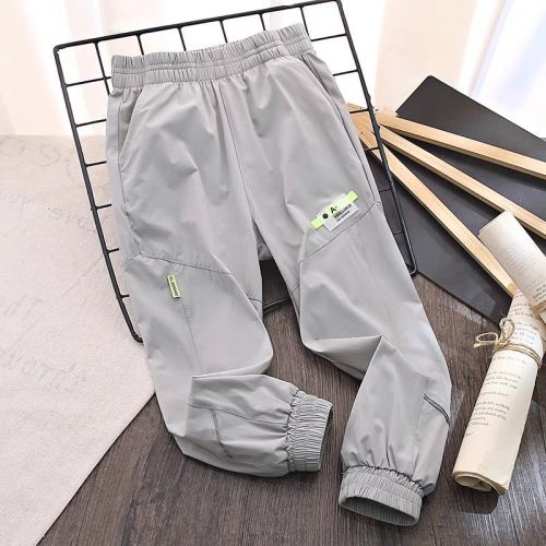 Boys' pants summer thin sports quick drying pants  new children's casual anti mosquito Pants Boys' solid color pants
