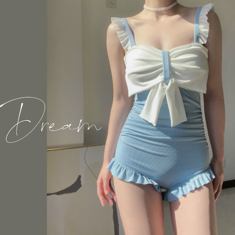 Swimsuit female pure desire to soak in hot spring conservative new one-piece Korean ins cover belly thin suspender Sexy Student