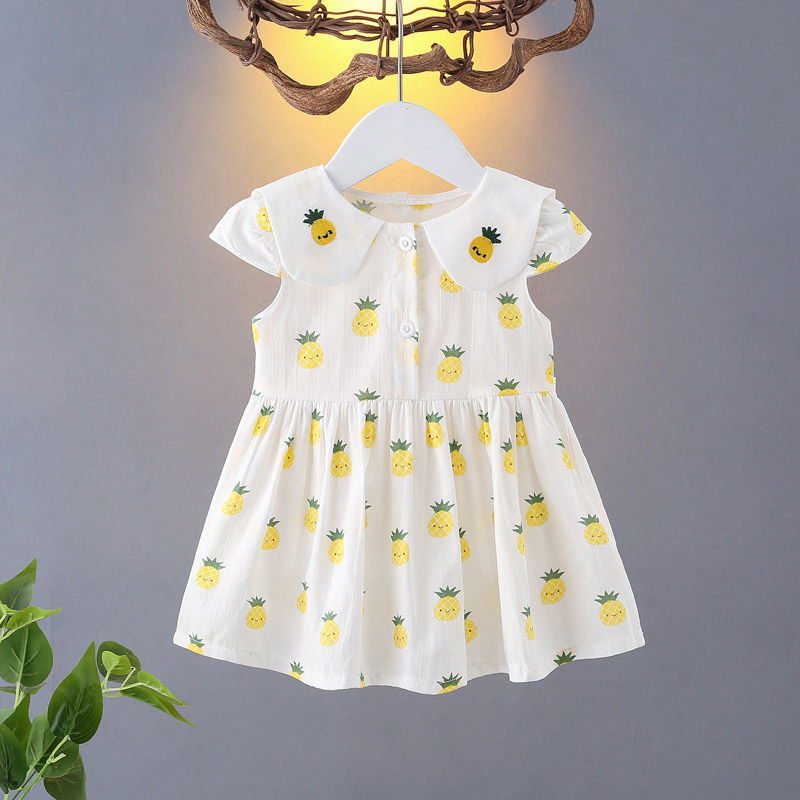 Girl baby dress summer dress hundred days infant skirt short summer princess skirt pure cotton lovely sweet children's dress